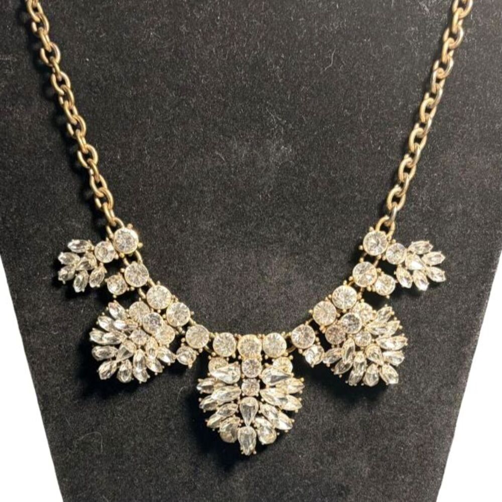 J. Crew Vintage Inspired Jenna Lyons Era Crystal Marquise Statement Necklace
